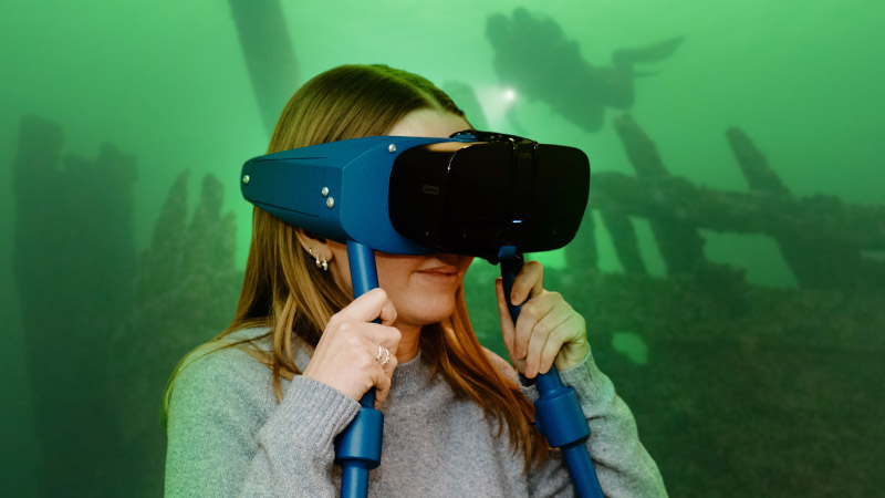Dyk med VR på Vrak