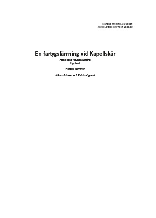 2008:13 En fartygslämning vid Kapellskär (pdf)
