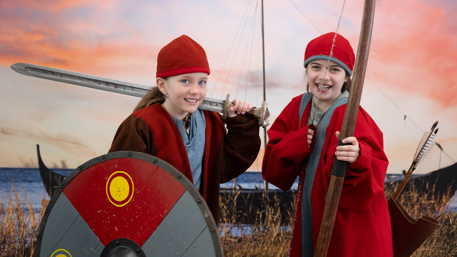 Fotovägg i vikingauställningen