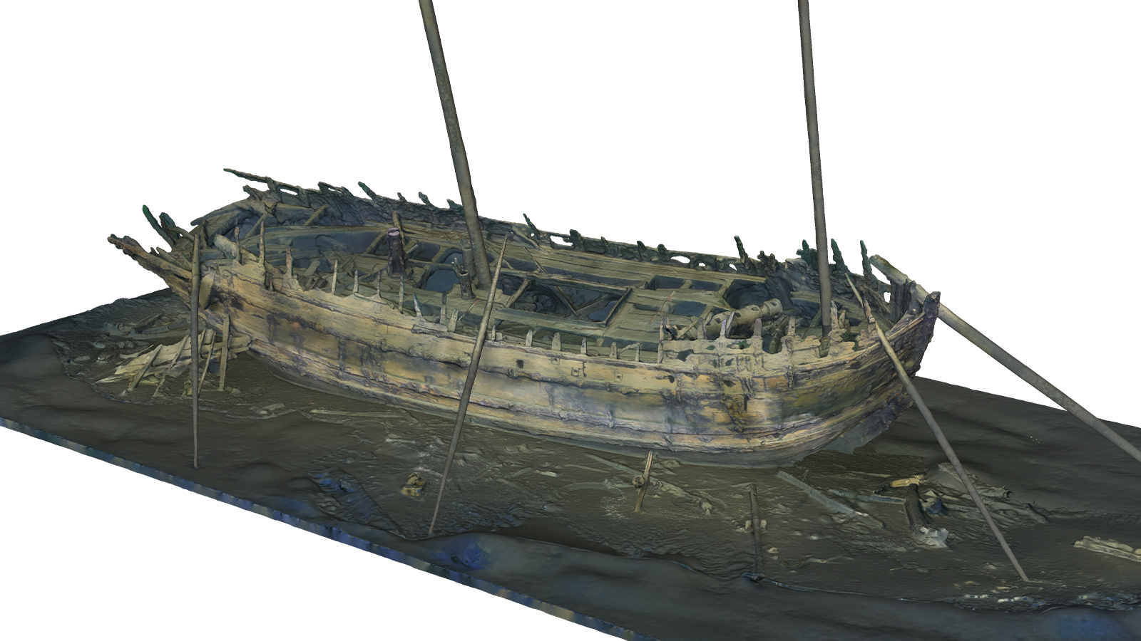 3D-rendering av vraket efter Bodekull
