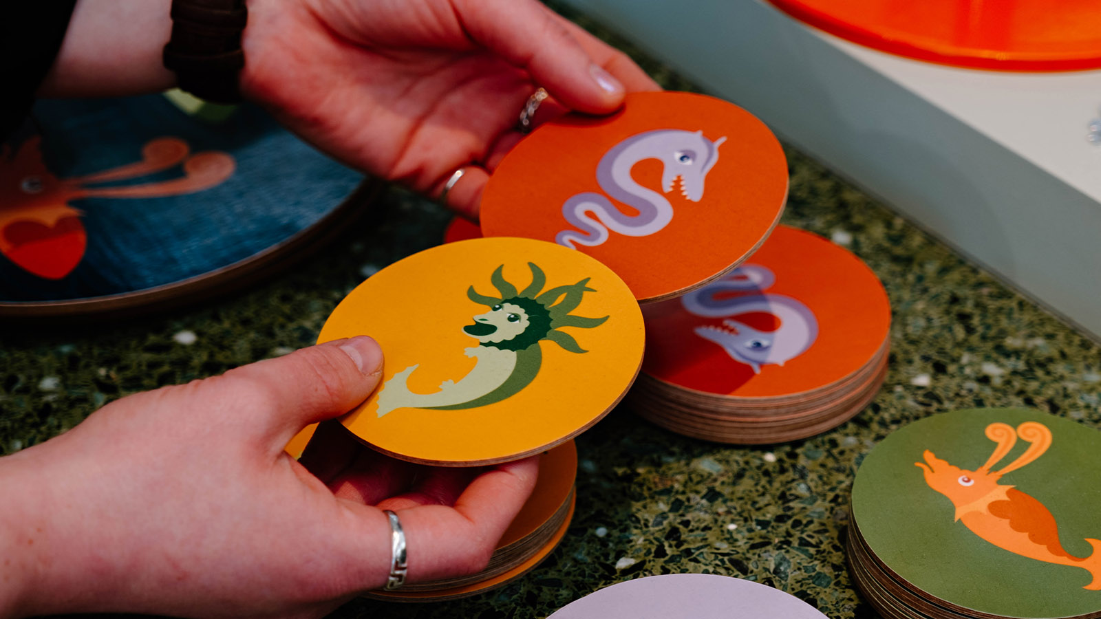 Coaster med motiv på sjöodjur