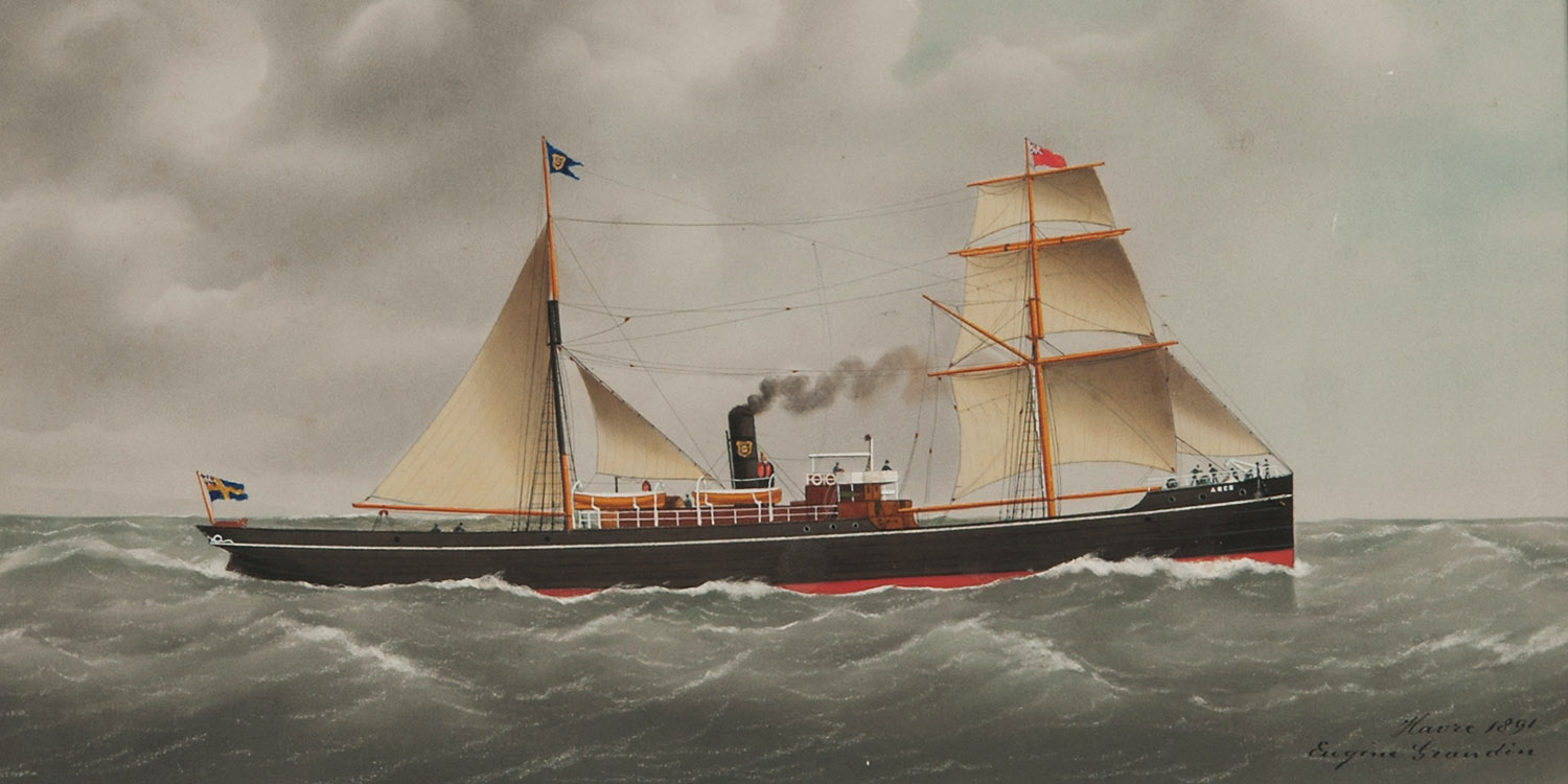 Oljemålning av skeppet Ares